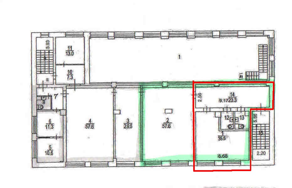 Офис в административном здании на улице Малая Семеновская