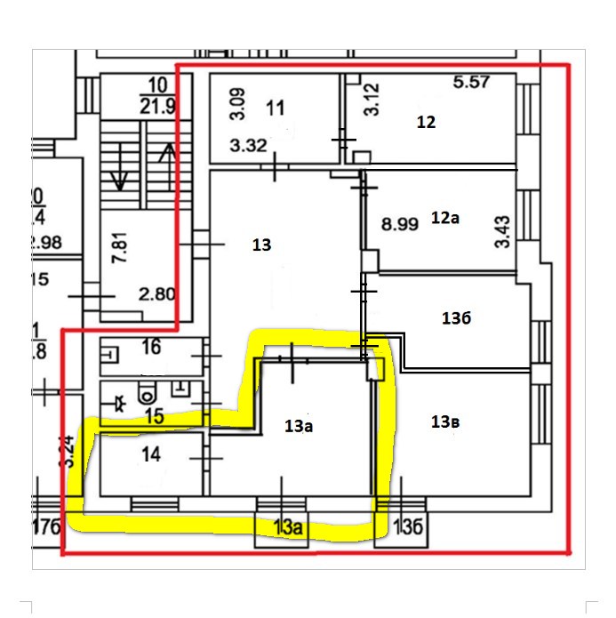 Офис в административном здании на улице Мневники